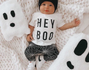 Baby Boy Spiderweb Halloween Leggings, Halloween Newborn Pants, Cute Preemie Boy Clothes, Toddler Halloween Leggings