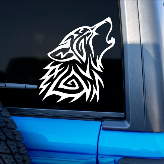 Autocollant de loup tribal Autocollants de loup pour voitures Tatouage Loup  Malamute Husky Cadeaux d'amant de loup Loups Hurlants Décalques de vinyle  de voiture de loup -  Canada