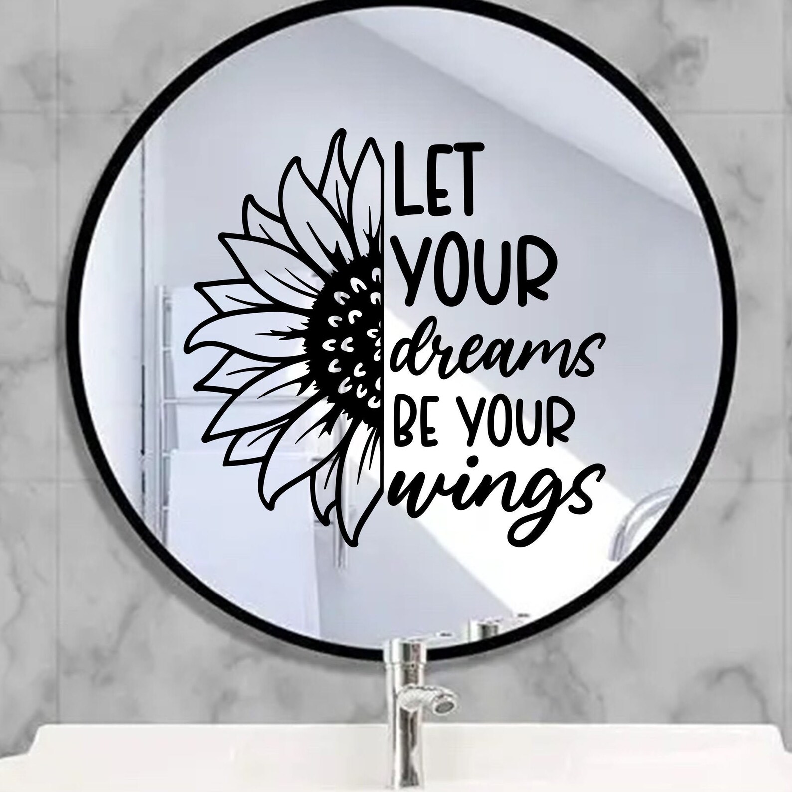 Mirror Decals Let Your Dreams Be Your Wings Positive Etsy