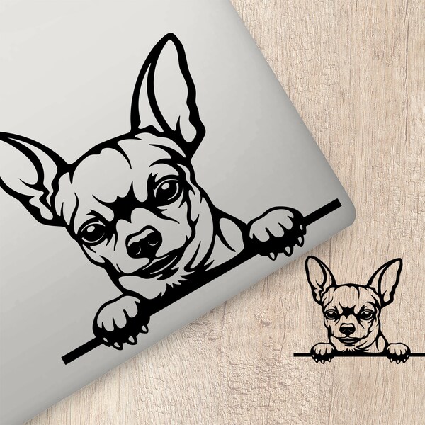 Chihuahua Sticker | Dog Stickers For Cars | I Love Chihuahuas | Custom Dog Stickers | Chihuahua Gifts | Car Vinyl Decals