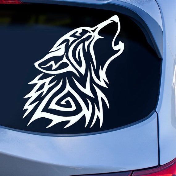 Autocollant de loup tribal Autocollants de loup pour voitures Tatouage Loup  Malamute Husky Cadeaux d'amant de loup Loups Hurlants Décalques de vinyle  de voiture de loup -  Canada