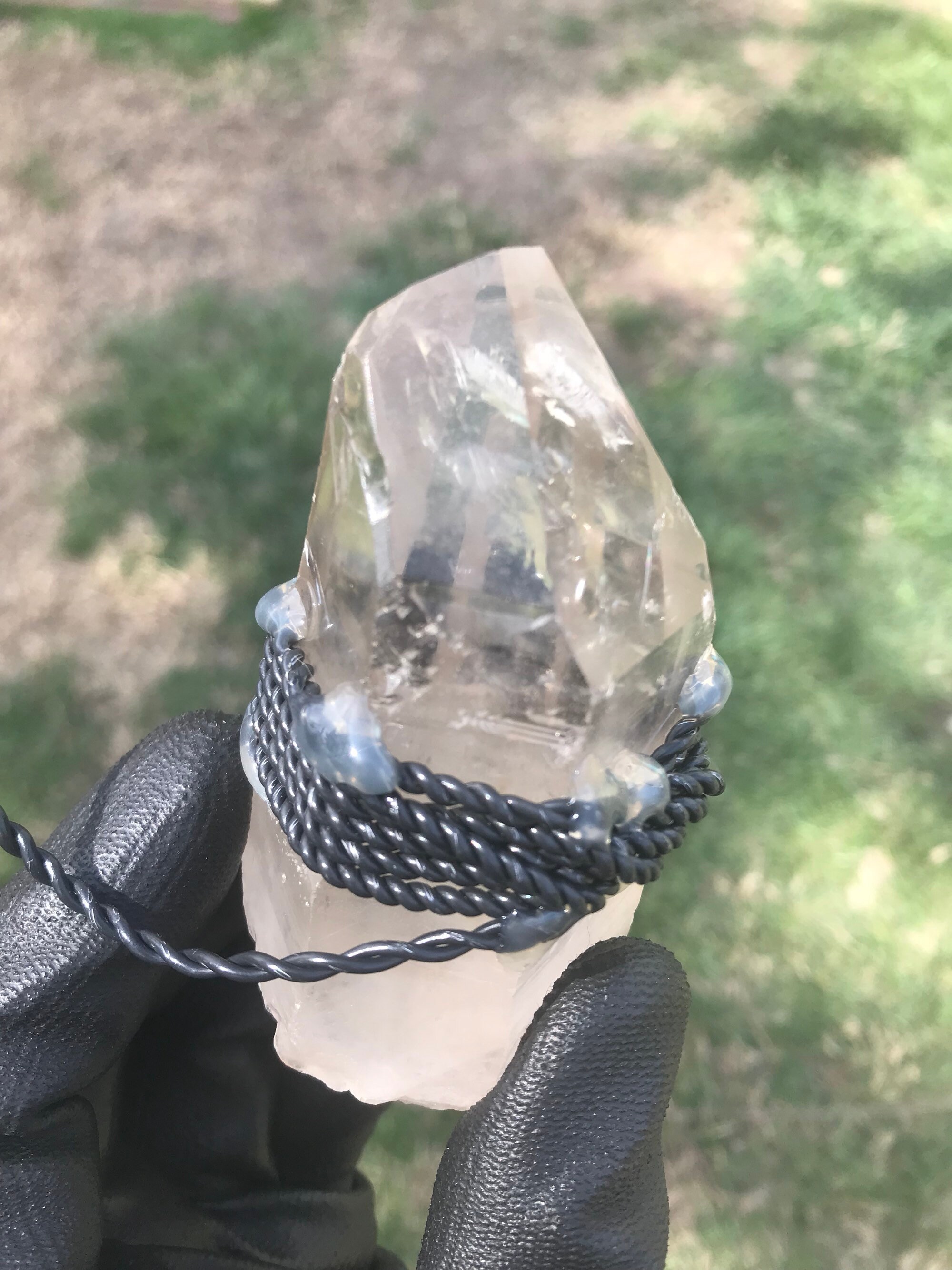 Orgone Succor Punches BRAZILIAN Lemurian Quartz Crystal 218 grams