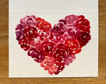 Hand painted Valentine's Day card