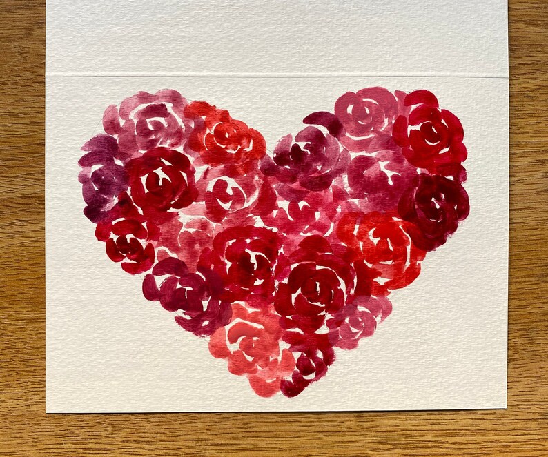 Hand Painted Valentine's Day Card Etsy