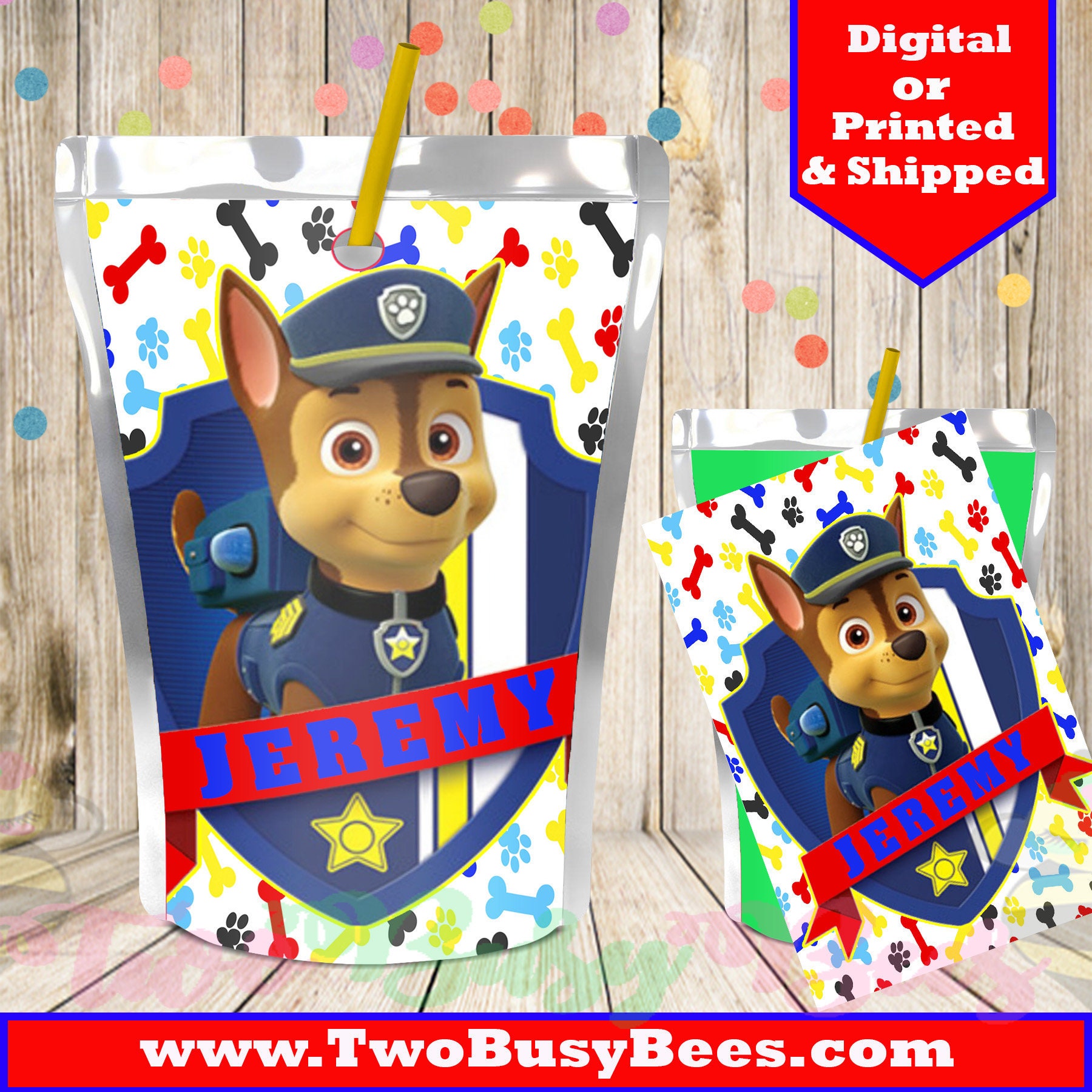 Paw Patrol Juice Pouch Labels Capri Sun Labels Paw Patrol | Etsy