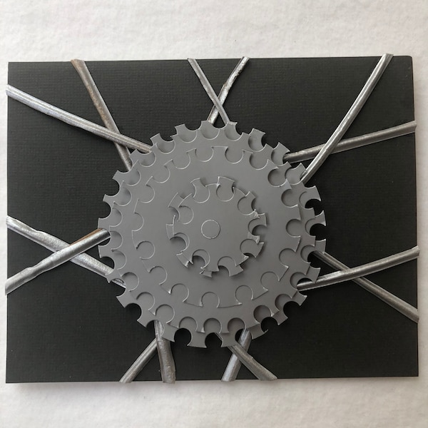 Geared Up, bicycle wheel card
