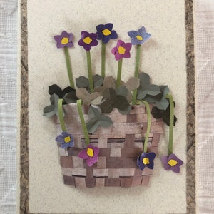 Tarjeta de felicitación de violetas africanas