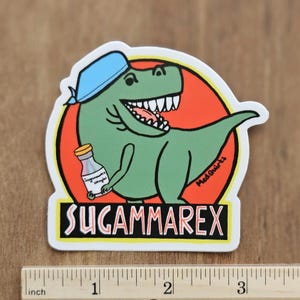 Pegatina de vinilo de dinosaurio anestésico con sugammadex imagen 2