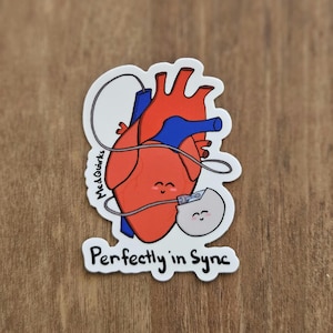 Heart and Pacemaker Vinyl Sticker