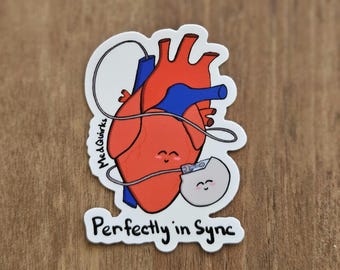 Heart and Pacemaker Vinyl Sticker