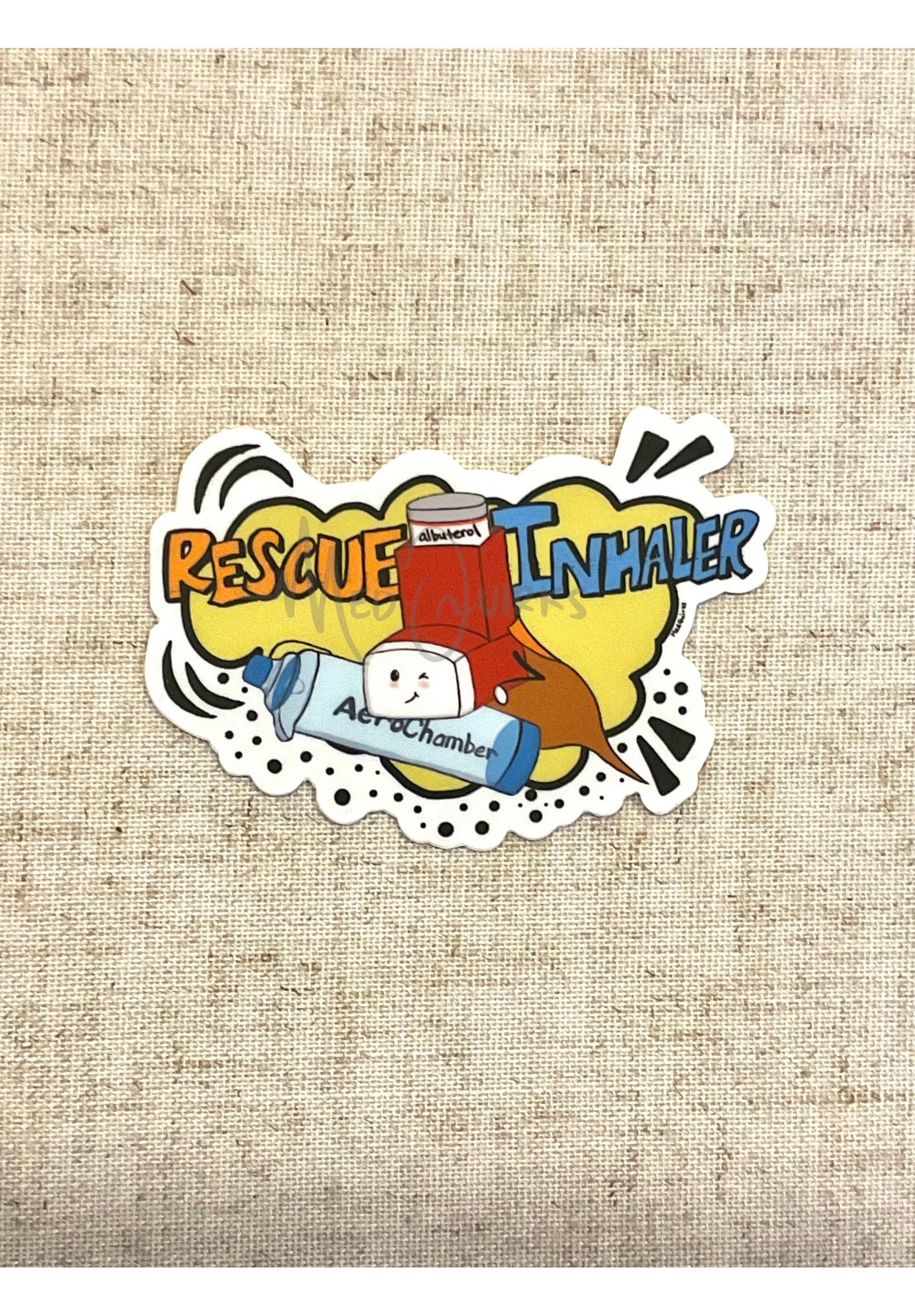 Rescue Inhaler Vinyl Sticker - Etsy