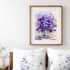 Wild Violets Art Print | Purple Floral Art Print | Botanical Cottagecore Wall Art | by Mari Gru