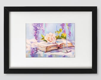 White Rose Bridgerton Art Print: Regency Era Giclée Wall Art