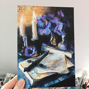 Fourth Wing Art Print: Violet Sorrengail, Dark Academia Still Life image 11
