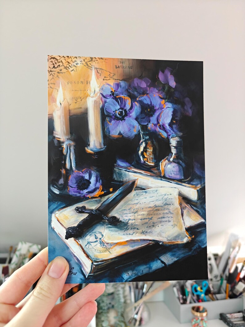 Fourth Wing Art Print: Violet Sorrengail, Dark Academia Still Life image 11