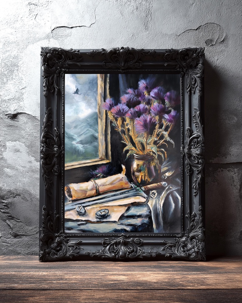 Fourth Wing Art Print: Violet Sorrengail, Dark Academia Still Life image 9