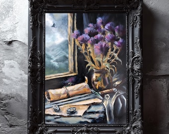 Xaden Riorson Art Print – Fourth Wing Book, Dark Academia Still Life