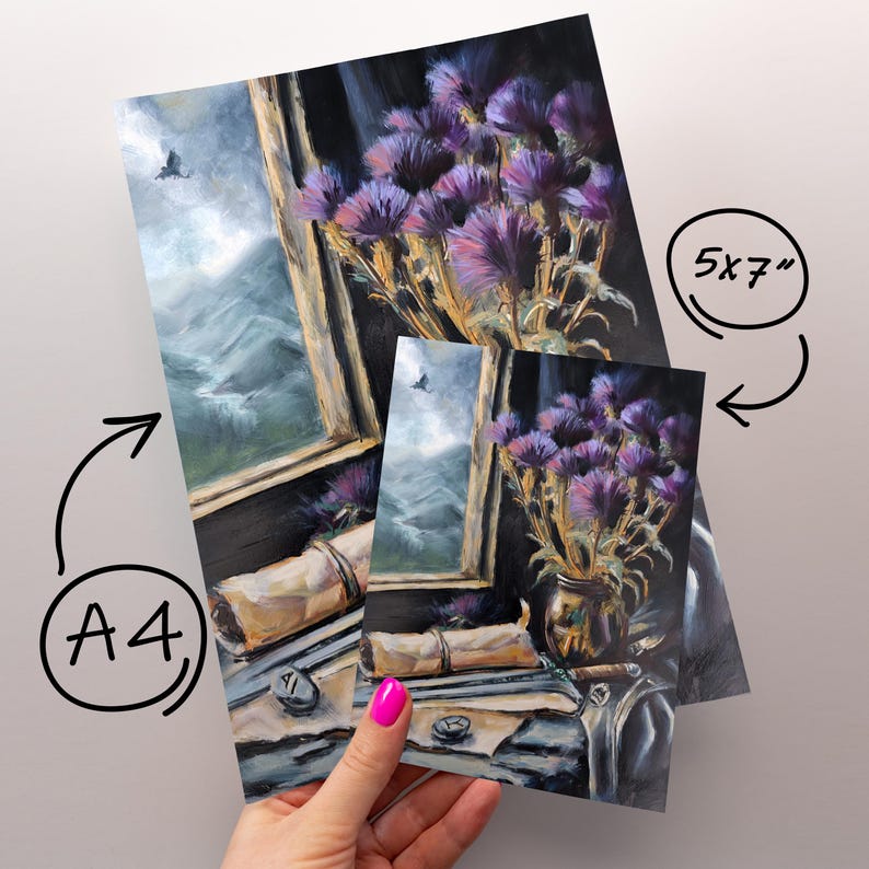 Fourth Wing Art Print: Violet Sorrengail, Dark Academia Still Life image 8