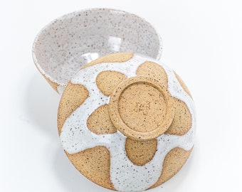 Made to order: Speckled Daisy  white bowl