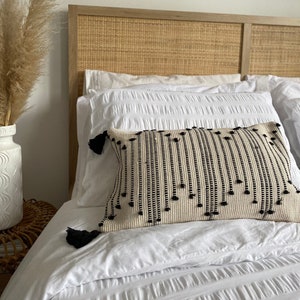 Boho cushion cover, black and white tassel bohemian decorative cushions image 2