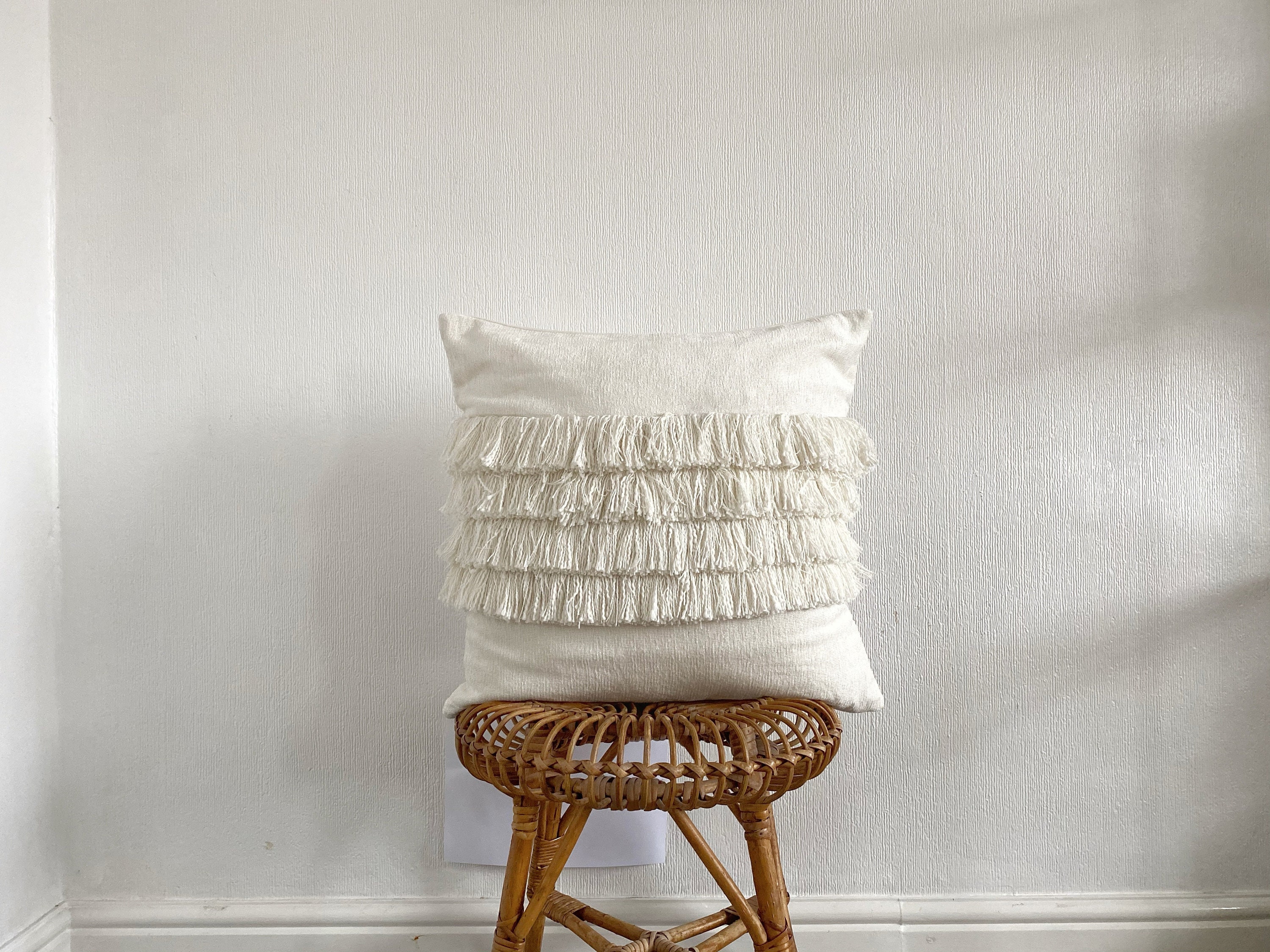 Tassel Cream Decorative Cushion Cover Bohemian Cushion Cover Etsy Ireland