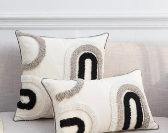 Minimal abstract boho cushion cover, decorative cushion cover
