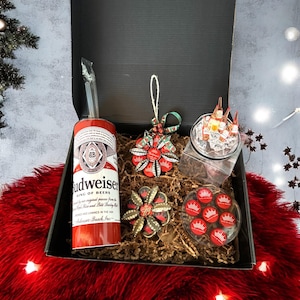 Budweiser Holiday Gift Box Budweiser Gift Box Budweiser tumbler Budweiser lid Budweiser coaster Budweiser ornament and Budweiser magnet