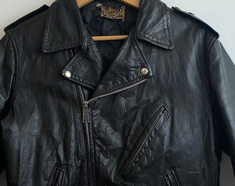 Vintage Leather Motorcycle Jacket Rockabilly