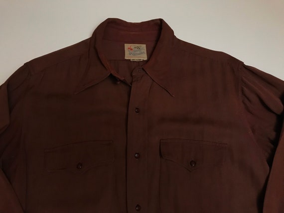 Vintage Gabardine Western Rockabilly VLV Shirt Sma