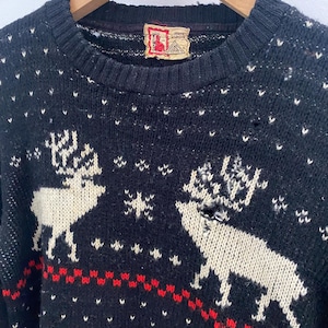 1940s Wool Knit Deer Sweater