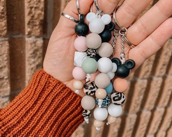 Mickey Mouse Keychains | Mickey Silicone Bead Keychain