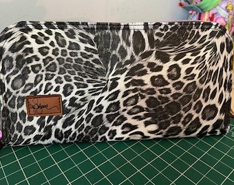 Fun animal print zip around wallet with pink accents