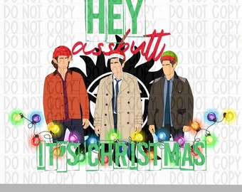 Supernatural Christmas PNG file for Sublimation/DTF/Screen Printing
