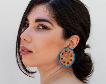 Cork Earrings • Statement Earrings • Cork • Plastic • Upcycle • Recycle • Laser Cut • Fashion Jewellery • Summer Accessories • Handmade