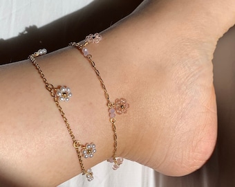 Waterproof Anklets • Stainless Steel Ankle Bracelets • Summer Jewellery • Beach • Gold Jewellery • Chain Jewellery • Charms • Flowers