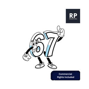 67 SVG, 67 PNG, 67 Nummer svg-filer, 67 Födelsedagströja design, 67 T-shirt grafik, 67 Clipart, 67 Nummer klistermärke, Cricut SVG klippfil