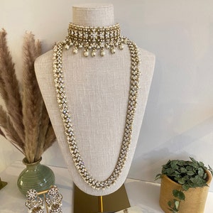 Antique gold bridal set / indian bridal jewelry / pakistani bridal set / pearl bridal jewelry / Bollywood jewelry / jhumaar / choker set