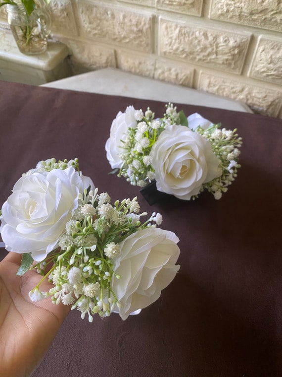 Buy Hand Gajra Flower Bracelets Rose Babys Breath White