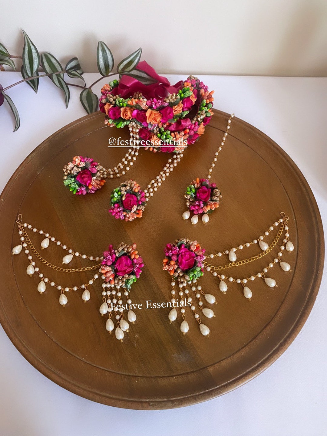 Floral Jewelry / Haldi Jewelry / Multi Color Set / Mendhi Etsy