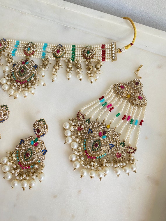 Ravina Choker Set / Indian Jewelry / Indian Bridal Jewelry / Desi
