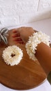 Hand gajras / white gajras / floral jewelry / flower jewelry / haldi jewelry / Mayoon jewelry / indian floral jewelry 