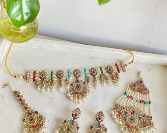 Ravina Choker Set / indian jewelry / indian bridal jewelry / desi bridal jewelry / bollywood jewelry / bridal choker / mehendi jewellery