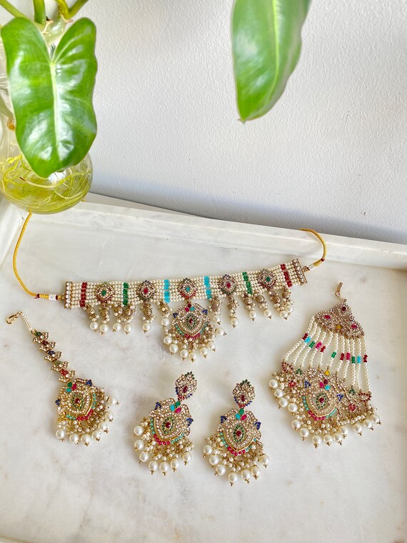Ravina Choker Set / Indian Jewelry / Indian Bridal Jewelry / Desi