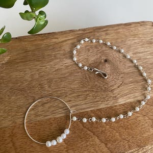 Bridal Naath: Indian Nose Ring with Pearl Chain