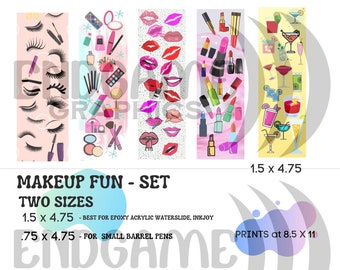 PEN WRAP Printable MAKEUP Set | Glitter Pen | Insert Pen | Pens