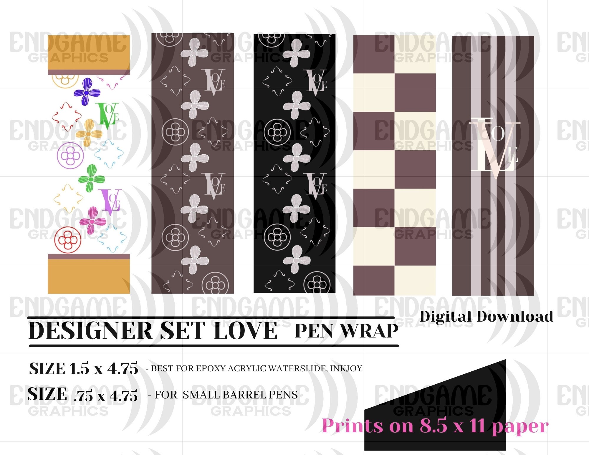 LV Pink and Grey PNG Tumbler Wrap – Glitter N Glitz Designs