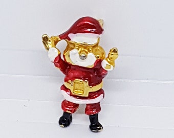 Little cute Santa brooch pin Christmas vintage small tiny gift