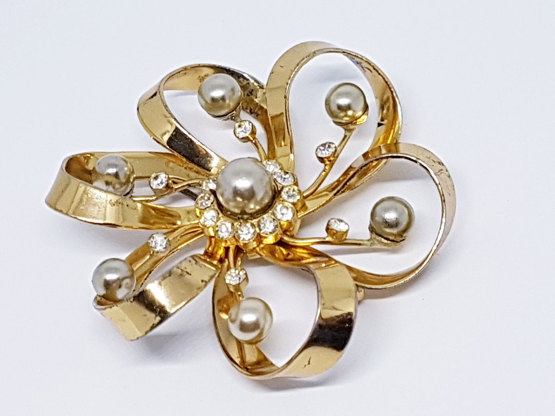 Large gold plated sterling silver brooch signed Coro Pegasus Etsy