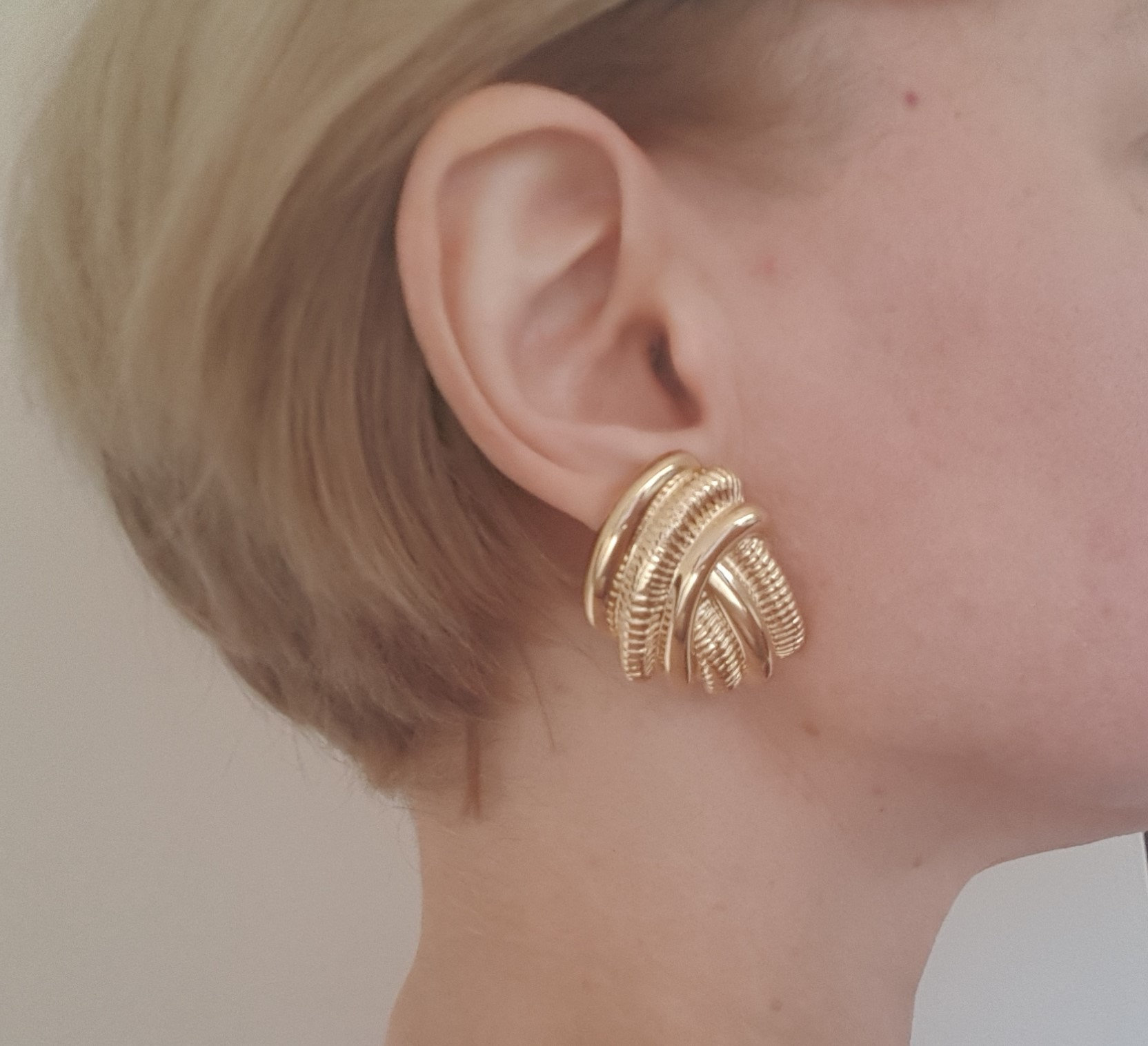 Gold chunky stud earrings polished gold bulky Etsy