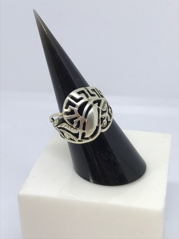 Sterling silver ladies vintage ethnic wide ring w… - image 6